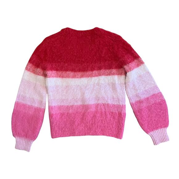 Banana Republic Sweater Womens XS Rainbow Ombre Stripe Alpaca Blend Red Pink - Picture 2 of 9